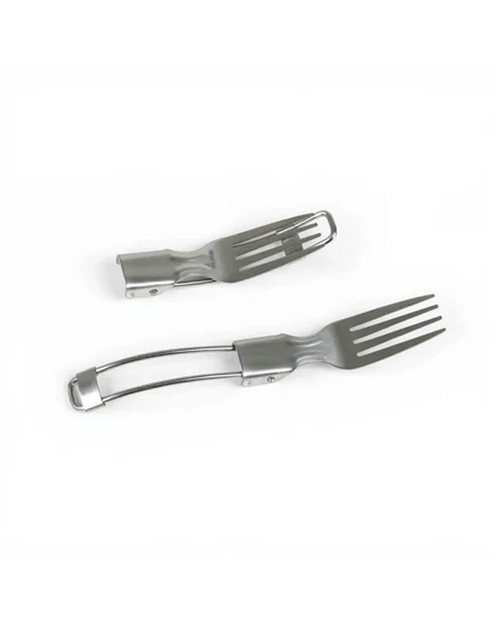 Faltbares 3-teiliges Besteckset aus 430-Edelstahl mit Messer, Gabel und Löffel, Campingbesteck mit Aufbewahrungstasche SG7C