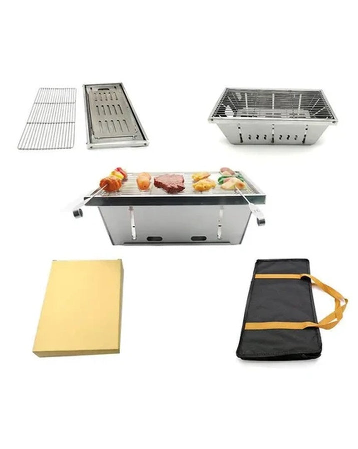 Parrilla de carbón plegable moderna de acero inoxidable 304 para acampadas y pícnics al aire libre SG6B