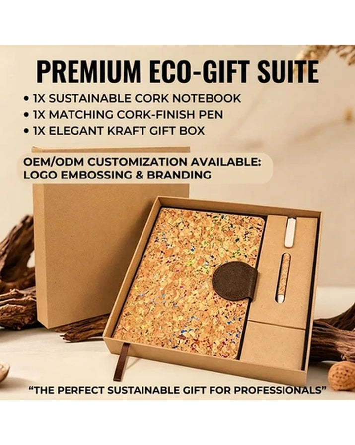 Ensemble de couvertures de carnet en simili cuir à motif liège, coffret cadeau professionnel durable SG23A