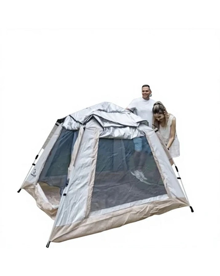 Tente de camping à double couche pour quatre saisons, protection solaire, anti-moustiques, imperméable et coupe-vent, ouverture automatique rapide, tente pyramidale en tissu Oxford SG8B