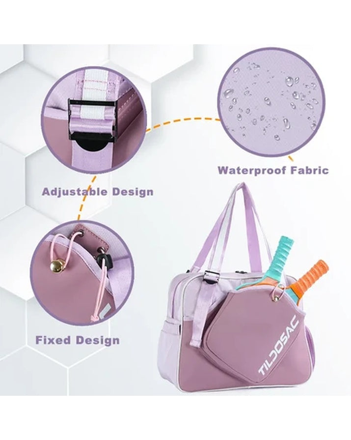 Multifunktionale Sporttasche für Pickleball für Damen, wasserfestes Nylon, separates Schuhfach, Schlägeraufbewahrung SG11