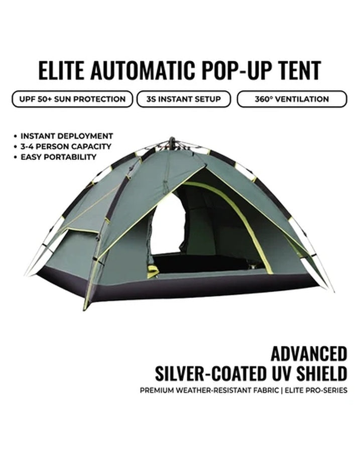 Tente de camping à double couche pour quatre saisons, protection solaire, anti-moustiques, imperméable et coupe-vent, ouverture automatique rapide, tente pyramidale en tissu Oxford SG8B