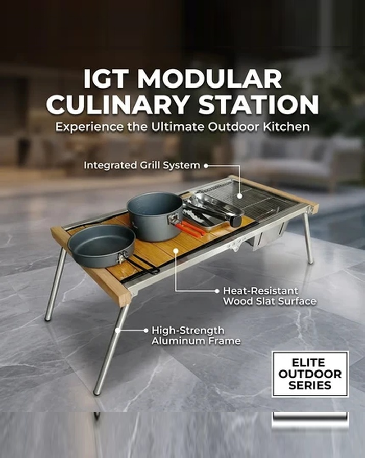 Moderner, zusammenklappbarer Outdoor-Camping- und Picknickgrill aus Edelstahl 304 für Holzkohle SG6B